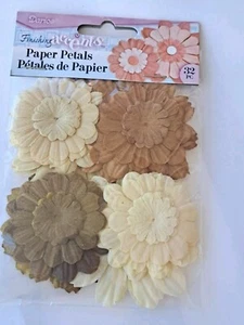 Darice Finishing Accents Paper Petals 32 PC Crafts Scrapbooking - Picture 1 of 2