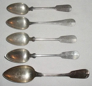 5~Marked; 'Crescent Moon Crown 800' SILVER Germany & Belgian SPOONS 263.2 Grams - Picture 1 of 8