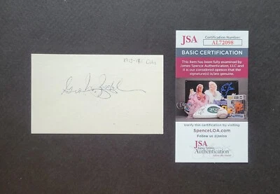 George Zabel signed vintage baseball index card Jsa authenticated - Image 1 of 2