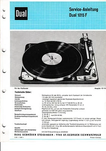 Service manual for Dual 1015 F - Picture 1 of 1