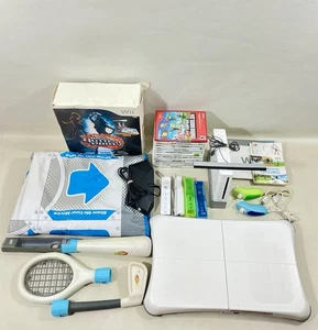 Nintendo Wii Console Bundle, Wii Fit Board, Dance Mat, Controllers, Games - Picture 1 of 19