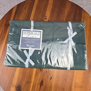 New Sealed Vintage Hunter Green WAMSUTTA Twin Flat Sheet Supercale Plus USA - Picture 1 of 3
