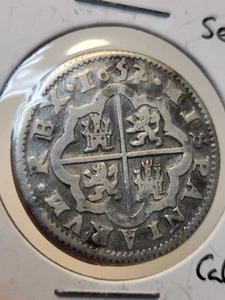 1652/29 Spanish Silver 2 Reales Spain 1600's Colonial Coin Overdate - Picture 1 of 7