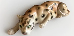 Vtg Cheetah Spotted Big Cat Leopard Porcelain/Ceramic Figurine Africa Stalking - Picture 1 of 18