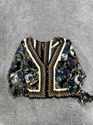 Free People Catch Me If You Can 裁剪上衣女式小号多色抽象 — 第 1/4 张图片