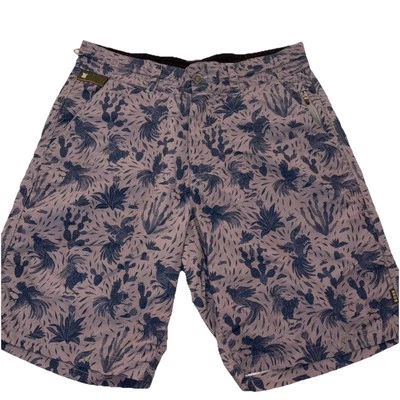 Pantalones Cortos Chinos Howler Bros Horizon Talla 33 Gris Azul Gallos Florales 5 Bolsillos Foto 1 de 4