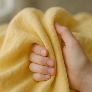 Mellow Yellow Linen Fabric by the Yard – Soft Material for Sewing & Crafts - Picture 1 of 10