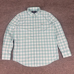Vineyard Vines Slim Fit Whale Shirt Size Large Green Plaid - Picture 1 of 7