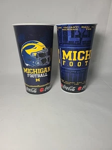 (2) Michigan Football Stadium Plastic Cups 32 oz  ~ Used - Picture 1 of 3