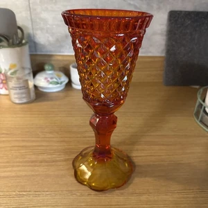 Vintage large tall pedestal ruby amberina candy dish vase Depression Glows! - Picture 1 of 6