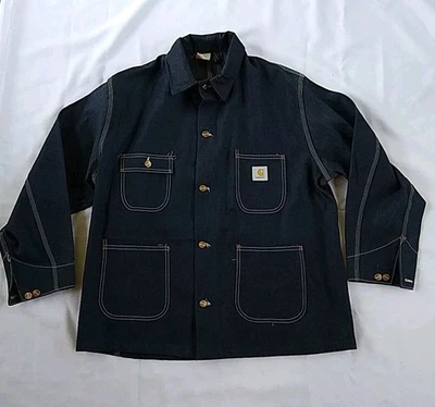 Винтажная джинсовая куртка Carhartt 8c без подкладки Darkstone Chore Union сделано в США 90-е - Изображение 1 из 4