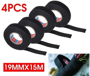 4pcs Adhesive Cloth Fabric Tape Cable Loom Wiring Harness For Car Auto 19mmx 15M - Picture 1 of 6