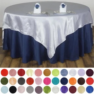 6 Pack 72" Square SATIN Table OVERLAYS Wedding Table Linens Decorations SALE - Picture 1 of 275