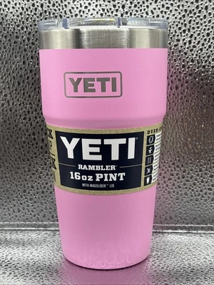 YETI Rambler com tampa Magslider 16oz pinta empilhável Power rosa NOVO EM FOLHA - Imagem 1 de 4