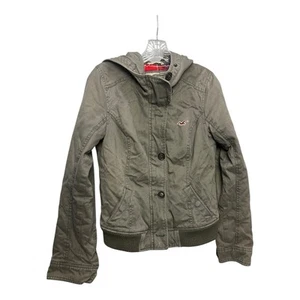 Hollister Army Green Lined Heavy Jacket Size L - Picture 1 of 7