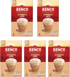 Kenco Latte Instant Coffee Sachets 8x16.3g (Pack of 5, 130.4 g 5) - Picture 1 of 7