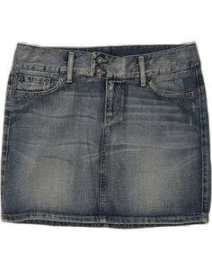BENETTON Womens Denim Skirt IT 44 Medium W32 Blue Cotton AY09 - Picture 1 of 5