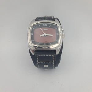 Orologio da polso Fossil Big Tic lunetta 40 mm cinturino pelle nero 10" AM-3696 rosso/nero  - Foto 1 di 9