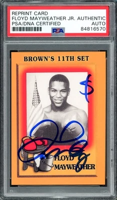 Floyd Mayweather Jr Auto 1997 Brown's Boxing Rookie Retro Reprint RC 51 $ Money - Image 1 of 2