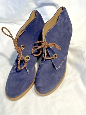 NUEVO Madison Harding Para Mujer Richie Bota de Cuña Azul Gamuza Con Cordones 39 Botín CC1 Foto 1 de 4