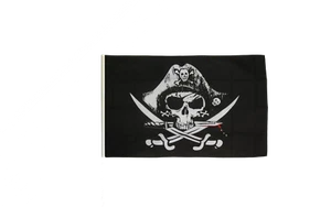 Pirat mit blutigem Säbel Banner Piraten Fahnen Flaggen 30x45cm - Picture 1 of 1