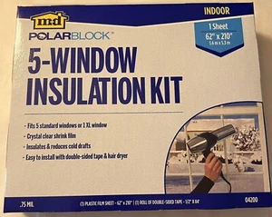 Kit de película aislante interior M-D Polar Block transparente 5 ventanas borrador 62" X 210" 04200 - Imagen 1 de 2