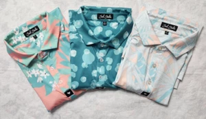 Bad Birdie Golf Polo 3 Shirt Lot Retired Aloha Print Excellent Condition Sz S - Picture 1 of 24