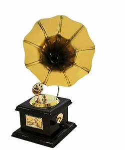 Handmade Gramophone Dummy Brass Gramophone Showpiece Only for Home Decor - Picture 1 of 3