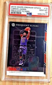 2019 NBA HOOPS LEBRON JAMES PREMIUM STOCK FREQUENT FLYER CARD #15 PSA 10 GEM MINT - Bild 1 von 2
