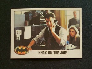 TOPPS BATMAN (1989 Series 1) #21 "KNOX On the JOB" Movie Trading Card New/Sharp