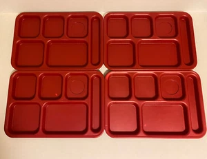 4 Stück Cambro 6 Fächer Cafeteria Tablett Camping Schule Kita Mittagessen Tabletts - Bild 1 von 8
