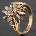 Second Hand 14Ct Yellow Gold Cubic Zirconia Cluster Ring 4109762