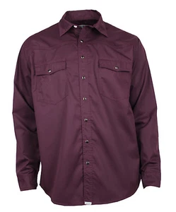 WESTERN-SPEICHER Jeanshemd Weinrot Perlmuttknöpfe in Hemdfarbe S-5XL - Picture 1 of 3