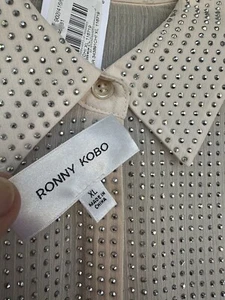 ronny kobo top Jocelyn NWT Rhinestone Light Nude Color - Picture 1 of 6