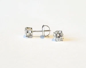 1.00 Carat Total Weight Genuine Lab Grown Diamond Earrings in 14k Gold - Picture 1 of 6