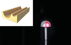 6mm Shank 30mm Cutting Dia Core Box Router Bits Woodwoking Tools - Picture 1 of 6