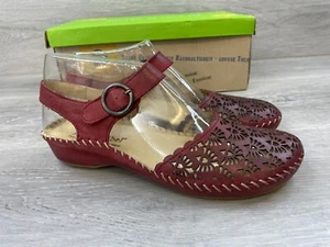 Josef Seibel Women's Maryjane 6.5 Sandal Red Leather Boho Lightweight Shoes - Picture 1 of 11