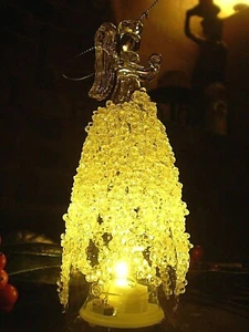 DECORACIÓN DE ÁNGEL DE ORACIÓN LED LENTEJUELAS DE LUJO DANÉS. BATERÍA INCLUIDA - Imagen 1 de 4