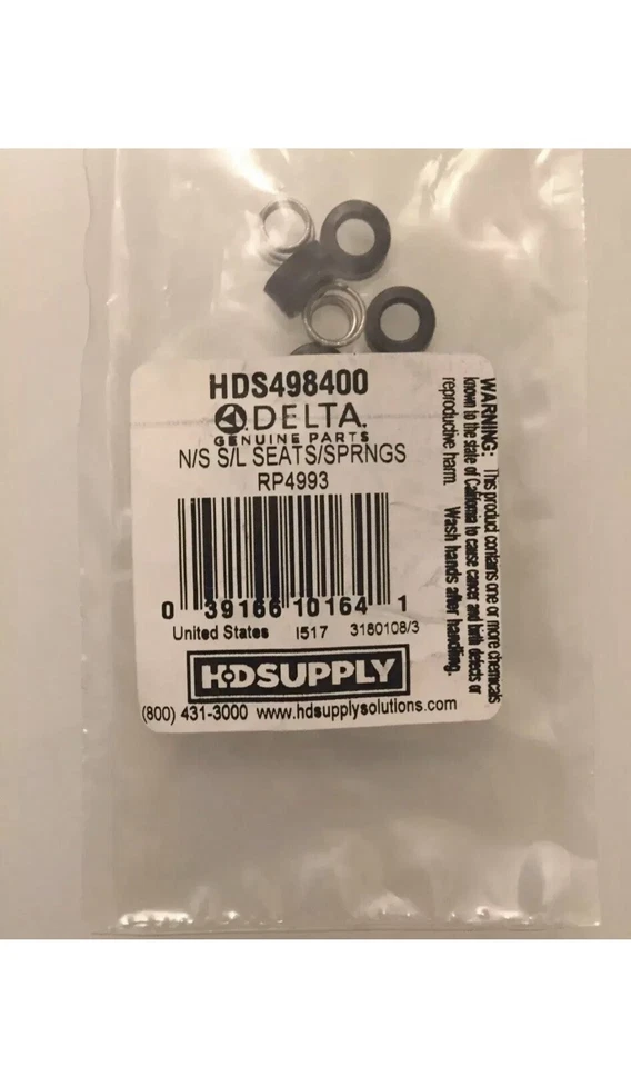 Genuine Delta Faucet Repair Parts Seal / Seats and Springs RP4993 10pcs