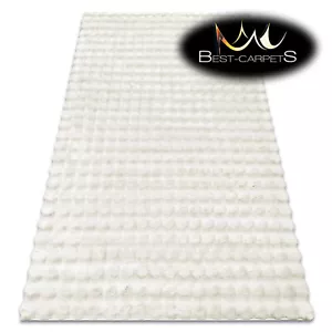 MODERNER dicker, weicher Touch TEPPICH ""BUBBLE"" weiß Kaninchenfell Imitation Hochwertig - Bild 1 von 11