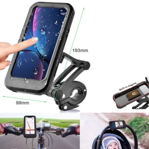 Waterproof Mobile Phone 360° Case Bag Mount Holder for Motorbike Bicycle Bike UK - Picture 1 of 12