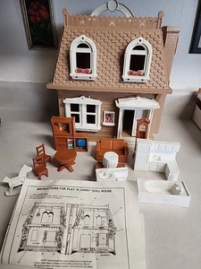 Vintage Doll House & Furniture Durham Industries Play Carry Folding Plastic - Picture 1 of 19