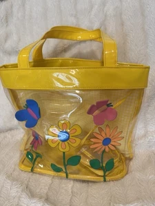 Bolso Cartera Colorido Flor Transparente Amarillo Mariposa - Imagen 1 de 11