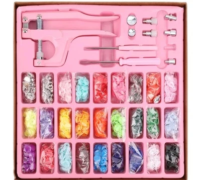 280 Sets Plastic T5 Snaps Buttons , 40 Sets Metal Snaps No-Sew Button with Plier - Image 1 of 4