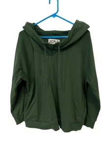 Peace Love World Alina French Terry Wasserfallausschnitt Sweatshirt Größe Large jägergrün - Bild 1 von 9