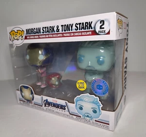 Morgan Stark and Tony Stark GITD PIAB Excl Marvel Avengers EndGame Funko Pops - Picture 1 of 11