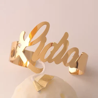 Pulseira de nome ajustável personalizada joia aço inoxidável durável personalizada - Imagem 1 de 4