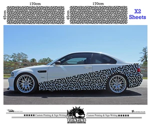Kit de camuflaje de coche patrón geométrico pegatinas laterales calcomanías carreras dub coche cámper - Imagen 1 de 19