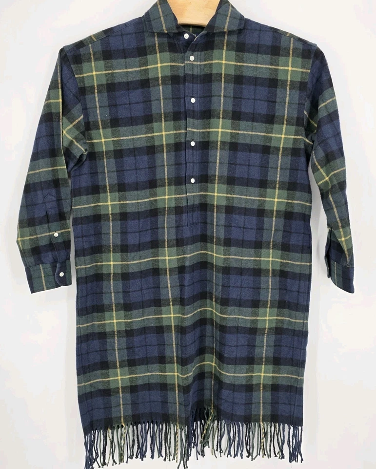 NUEVO SIN ETIQUETAS POLO RALPH LAUREN Flecos MUJERES 12 CUADROS Algodón Vestido Camisa Fiesta de Navidad  Foto 1 de 4