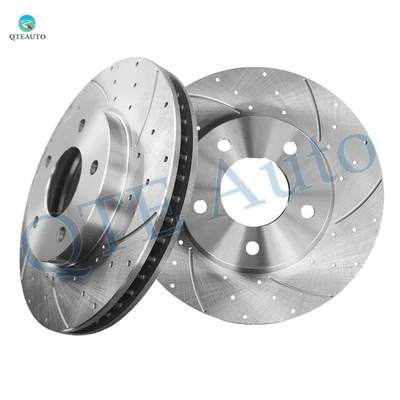 Front 276mm Drilled Slotted Brake Disc Rotors For 2008-2011 Mitsubishi Lancer - Image 1 of 4